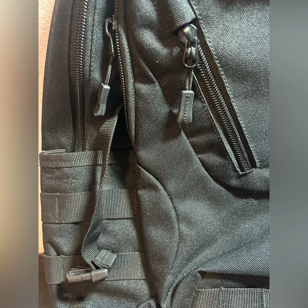 Tactical Black Backpack Motorcycle Riding Molle Protection Plus Pockets - Picture 2 of 8